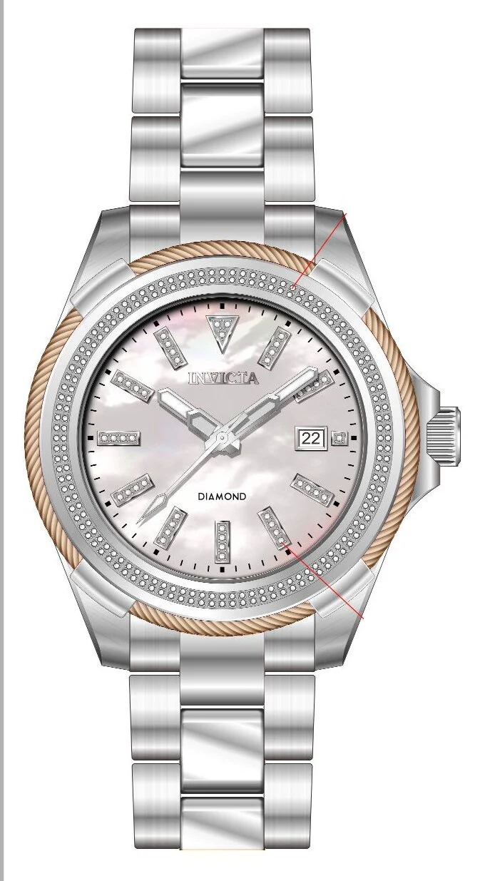 Band For Invicta Elite Diamond  Men 48786