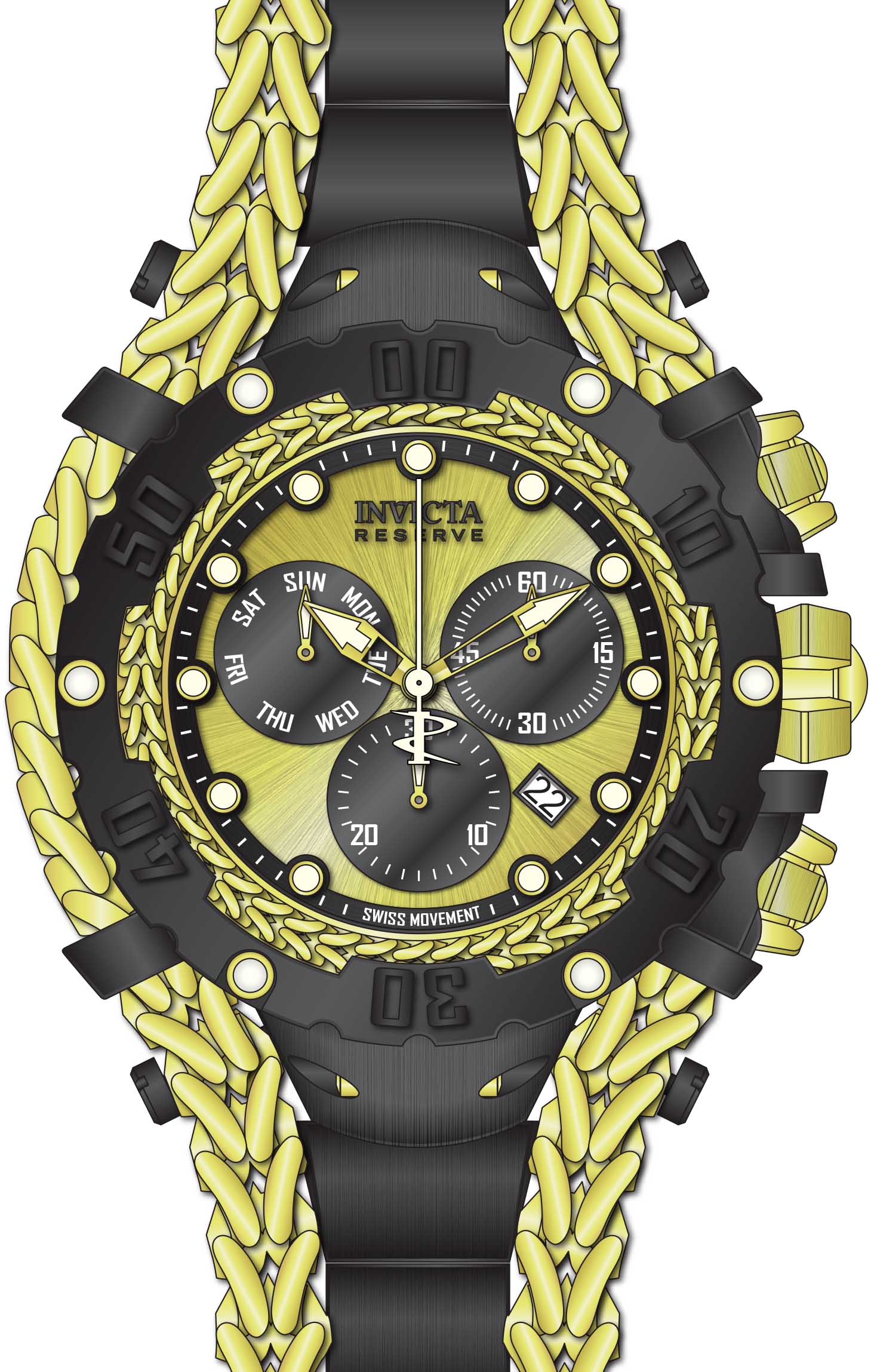Band For Invicta Reserve Gladiator Men 46232