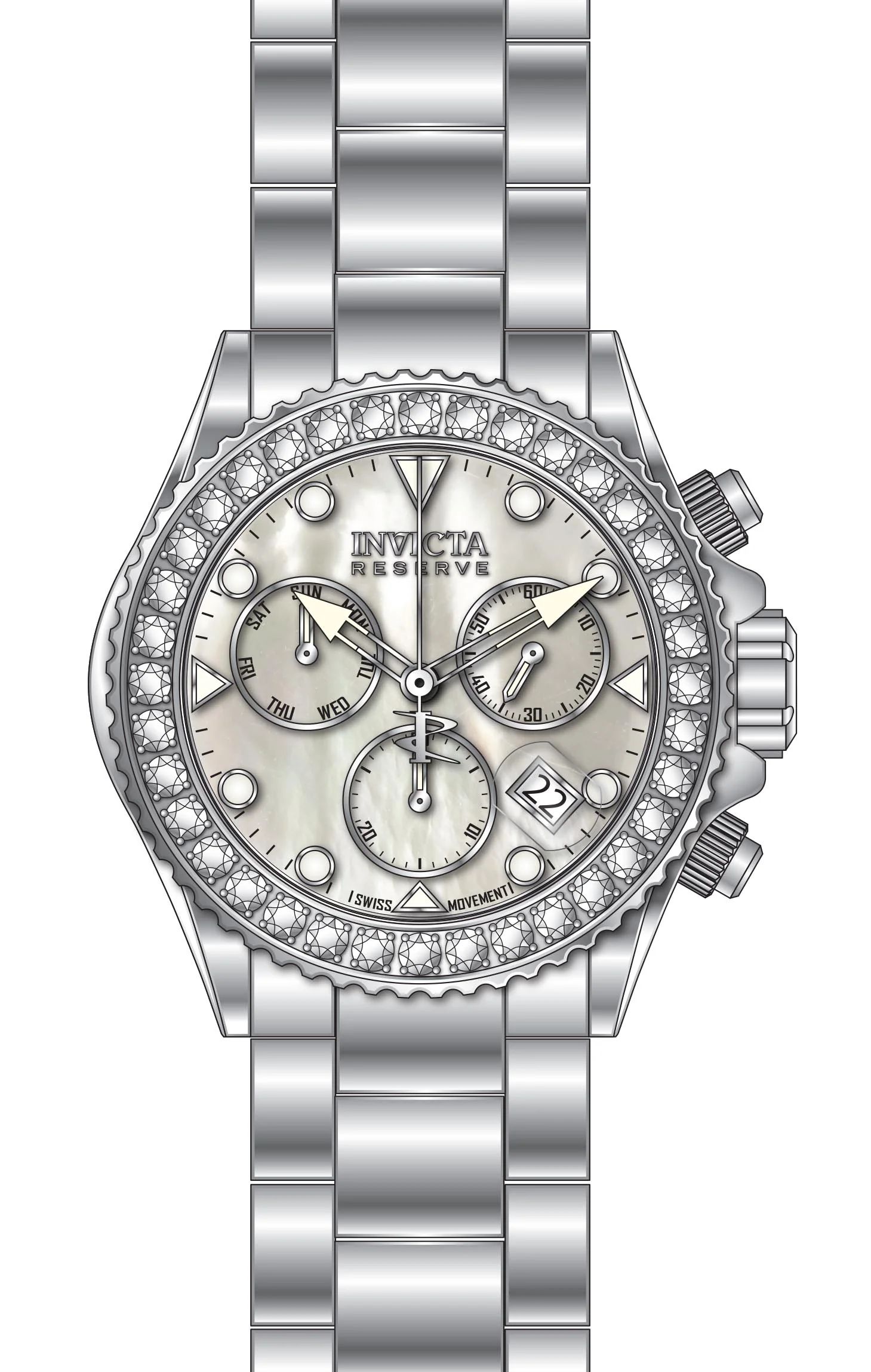 Band For Invicta Reserve Grand Diver Men 51625