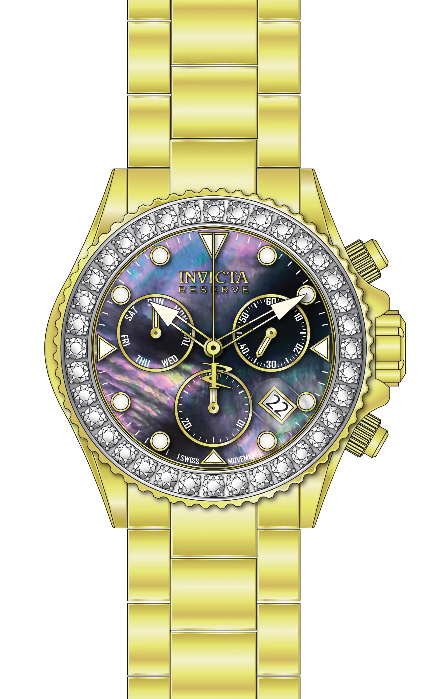 Band For Invicta Reserve Grand Diver Men 51629