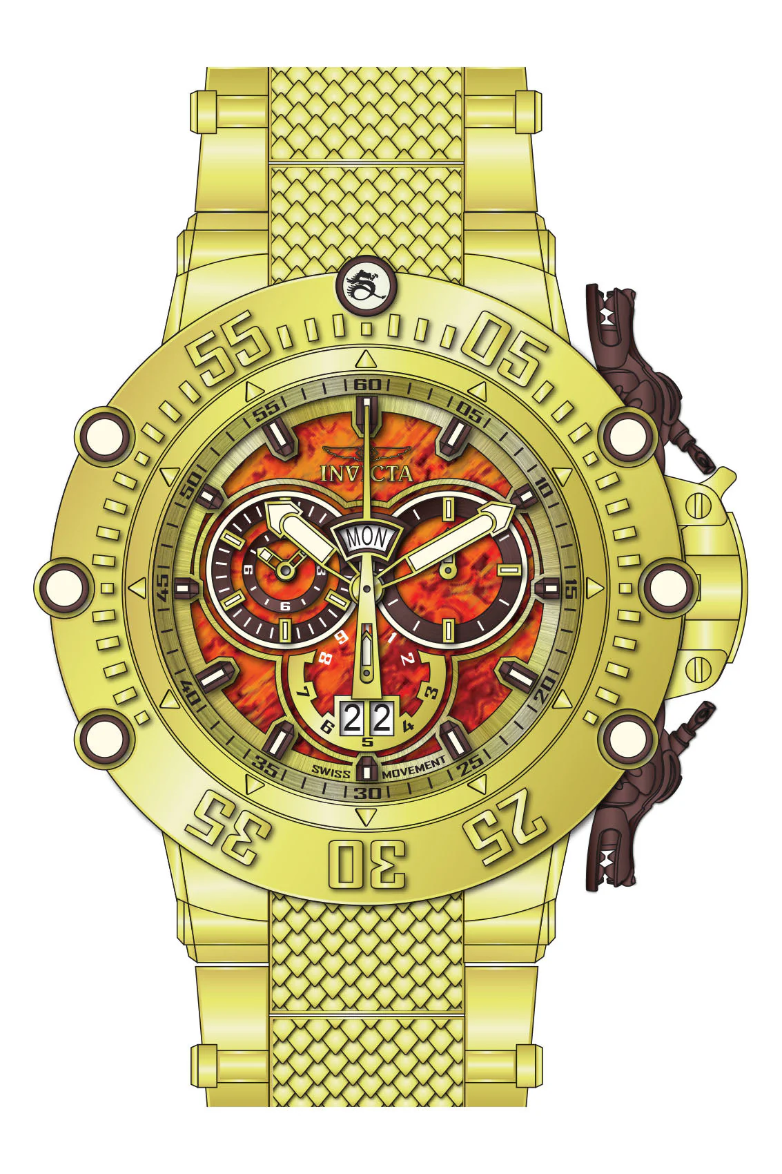 Parts for Invicta Subaqua Men Gold Label 34183 - Image 2